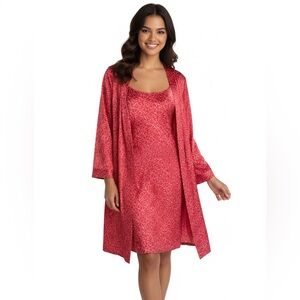 NWT Morgan Taylor Intimates Floating Heart Nightgown and Robe Set XXL